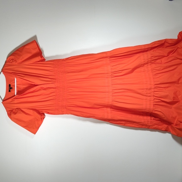 Quince organic cotton tiered maxi dress orange S - Picture 4 of 12